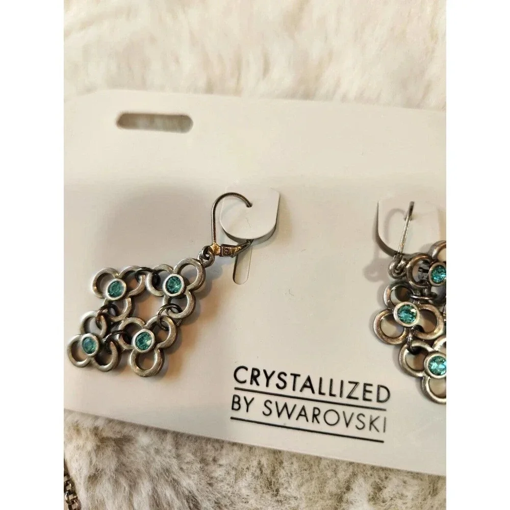 NWT Swarovski Crystallized 5480100 Necklace W/Earrings Set $129 - Picture 11 of 14